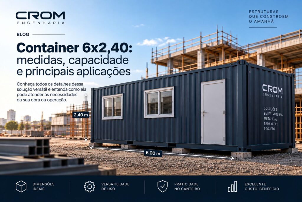 Container 6x2,40: medidas, capacidade e principais aplicações