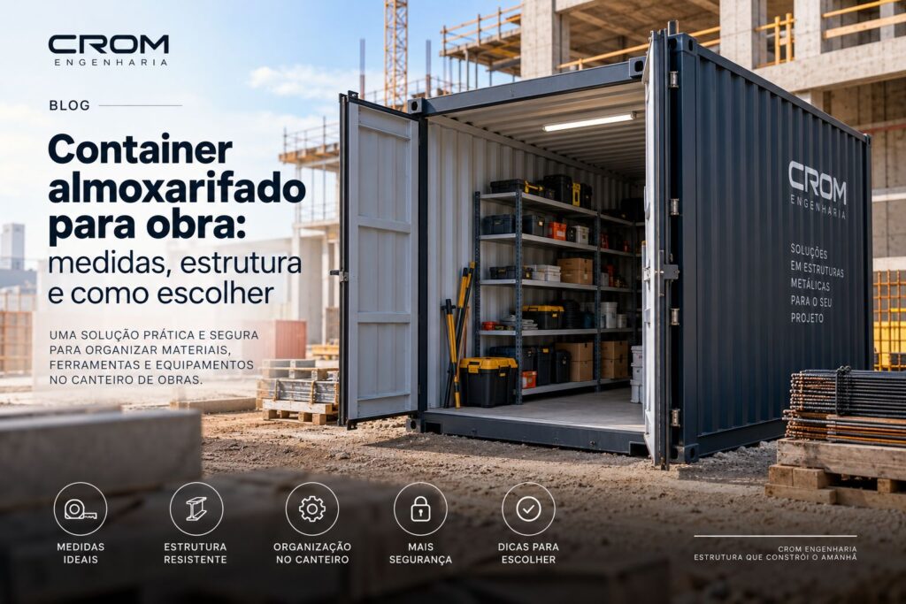 Container almoxarifado para obra: medidas, estrutura e como escolher