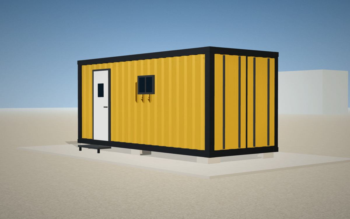 Container almoxarifado com portas de carga (ilustração)