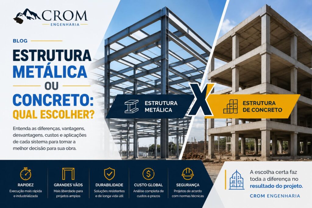 Estrutura metálica ou concreto: qual escolher para sua obra?